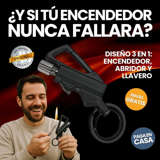 Encendedor, Abridor y Llavero 3 en 1 — Cerilla Permanente 🔥 — 1
